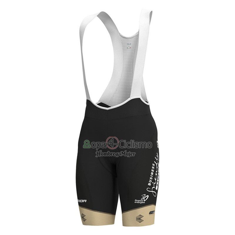 Bahrain Victorious Ropa Ciclismo Culotte Corto 2023 Mangas Cortas Blanco Azul